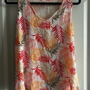 LOFT Multicolor Leaf Print Tank Top